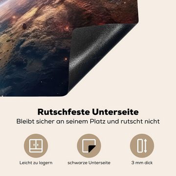 MuchoWow Herdblende-/Abdeckplatte Universum - Sterne - Weltraum - Planet, Vinyl, (1 tlg), 60x52 cm, Mobile Arbeitsfläche nutzbar, Ceranfeldabdeckung