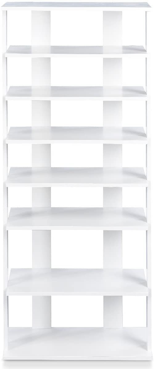 Weiß verstellbaren Weiss Ebene, 110cm | 8 mit Schuhregal, COSTWAY Regalhöhen,