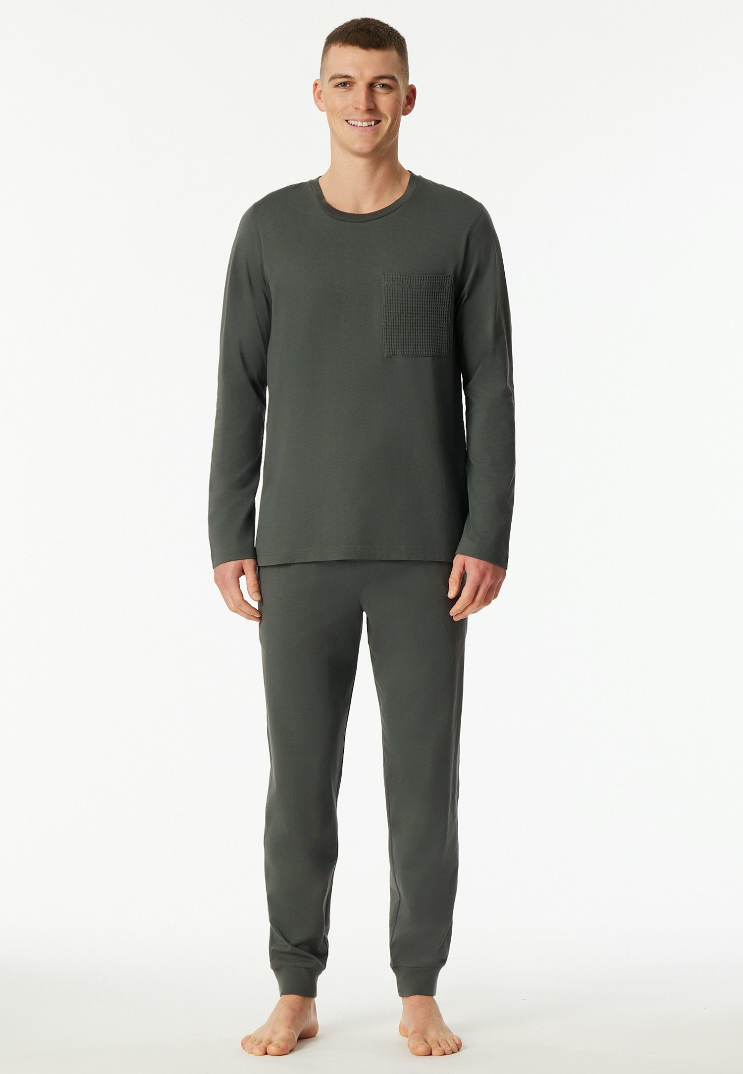 Schiesser Schlafanzug Modern Nightwear (2 tlg) seitliche Taschen, Brusttasc günstig online kaufen