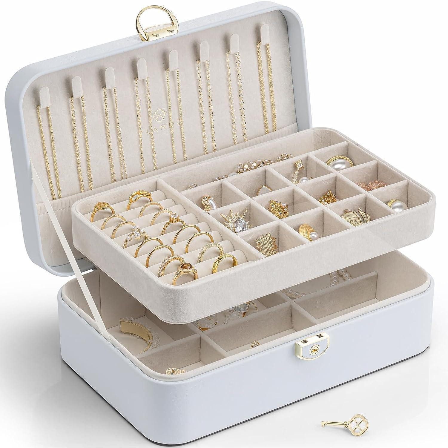 LuxusKollektion Schmuckkasten Schmuckkästchen Mädchen Damen Doppelschicht Schmuckkasten Abschließbar