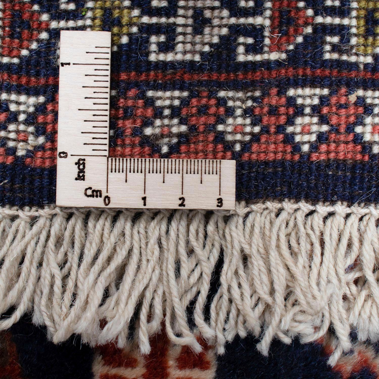 Wollteppich Yalameh morgenland, 155 Medaillon Handgeknüpft Blu cm, Höhe: scuro 10 rechteckig, x mm, 103