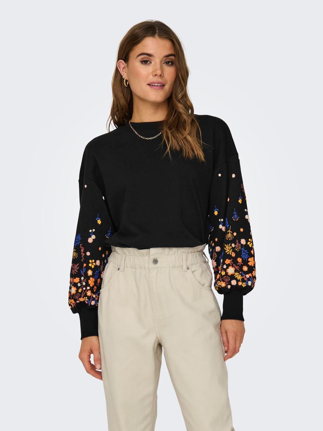 ONLY Sweatshirt ONLBROOKE L/S O-NECK FLOWER günstig online kaufen