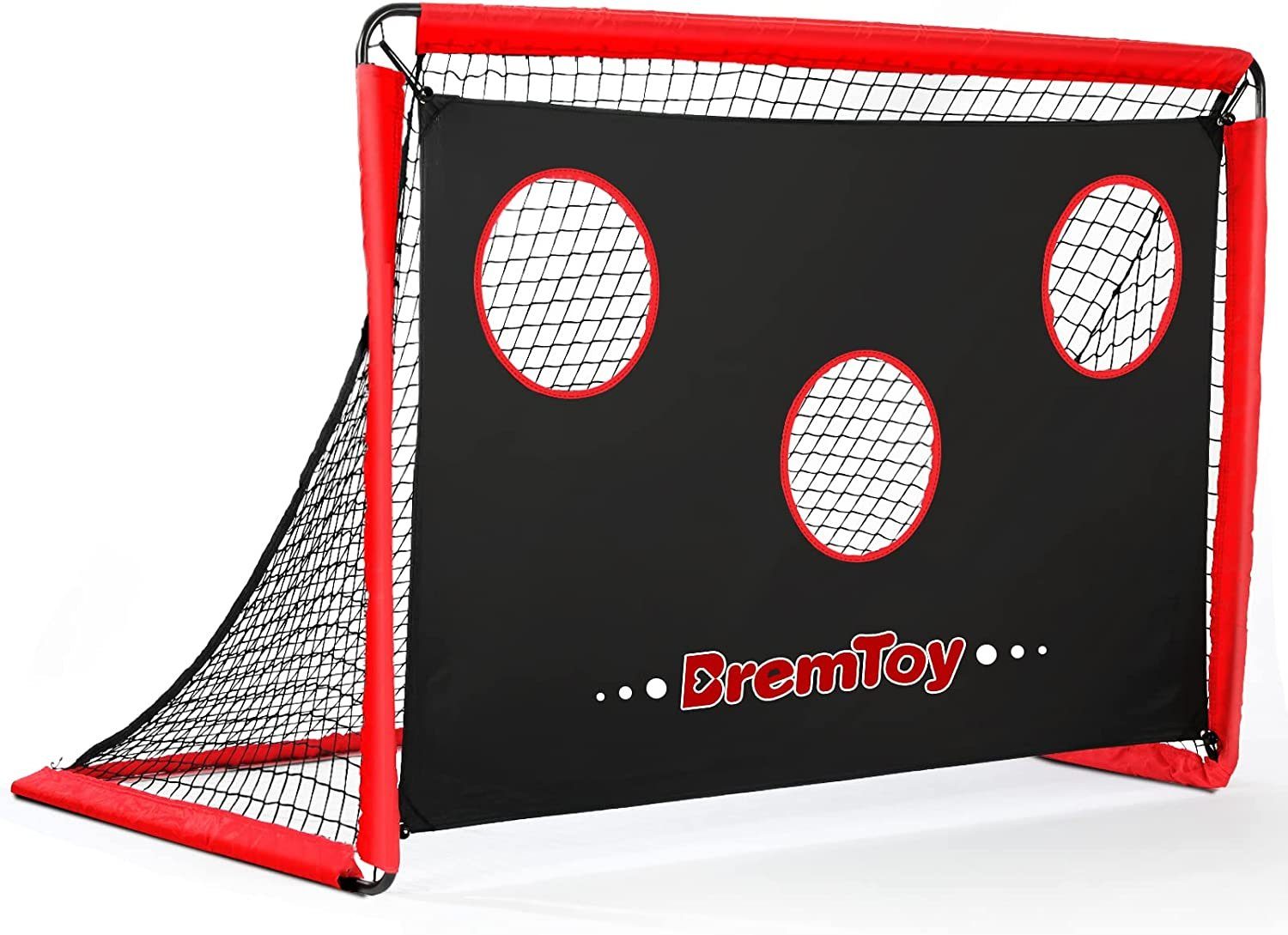 BremToy Fußballtor Fußball Trainer m. Torwand 3 Schusslöchern 180x120x120cm