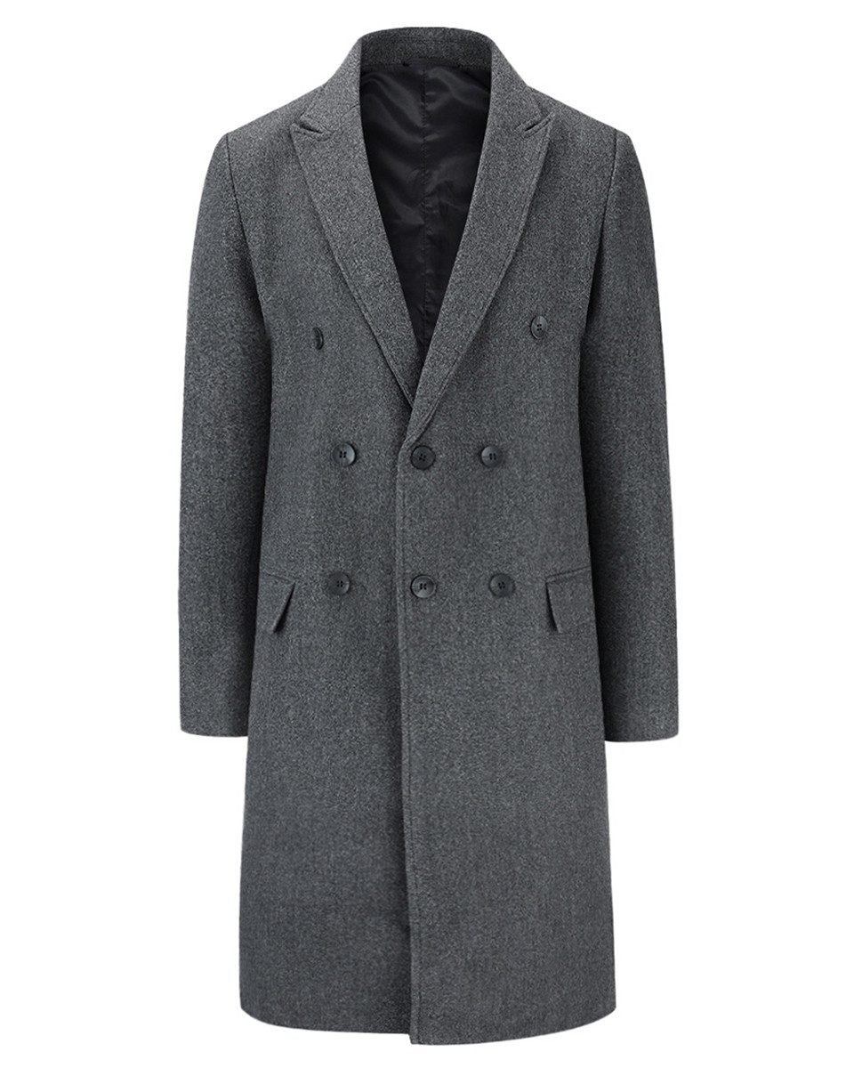 Allthemen Wollmantel Herren Knielang Zweireihig Wollmantel günstig online kaufen