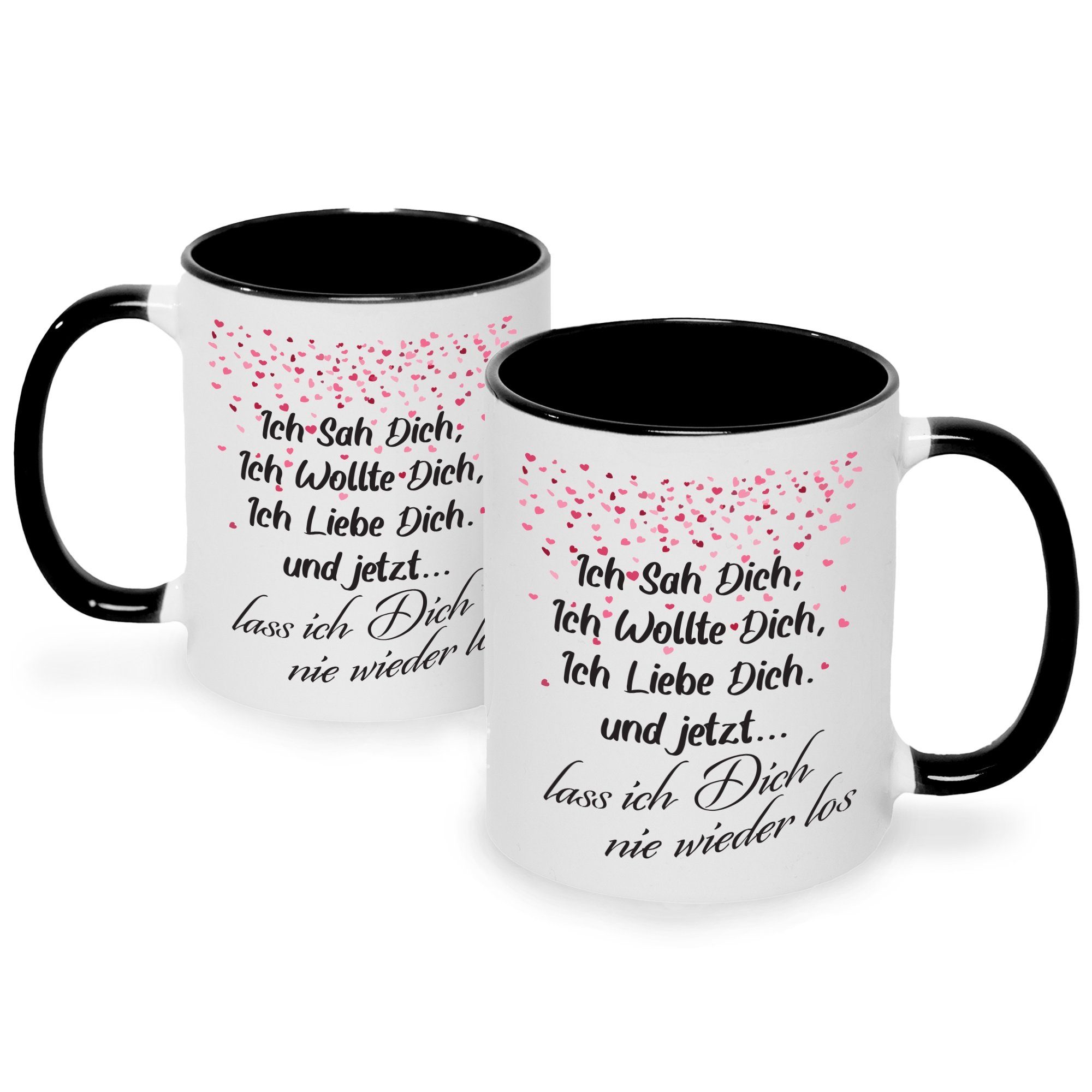 GRAVURZEILE Tasse Bedruckte Tasse mit Männer Kaffeetasse Ich dich für Weiß sah Spruch Teetasse Geschenkidee - Sie Kaffeebesser - - Frauen Geschenk - - Schwarz für Geschenk Valentinstag Ihn & zum
