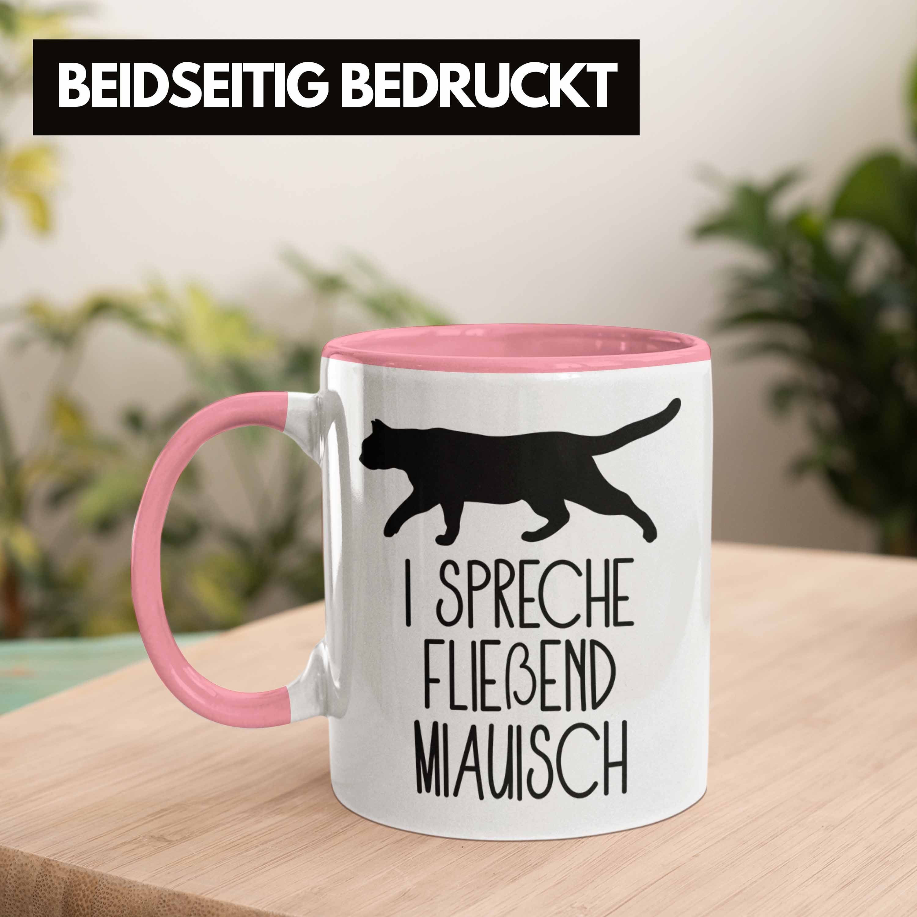 Trendation Tasse Katze für Katzenli Rosa Katzen-Mama Tasse Geschenkidee Geschenk Papa Spruch