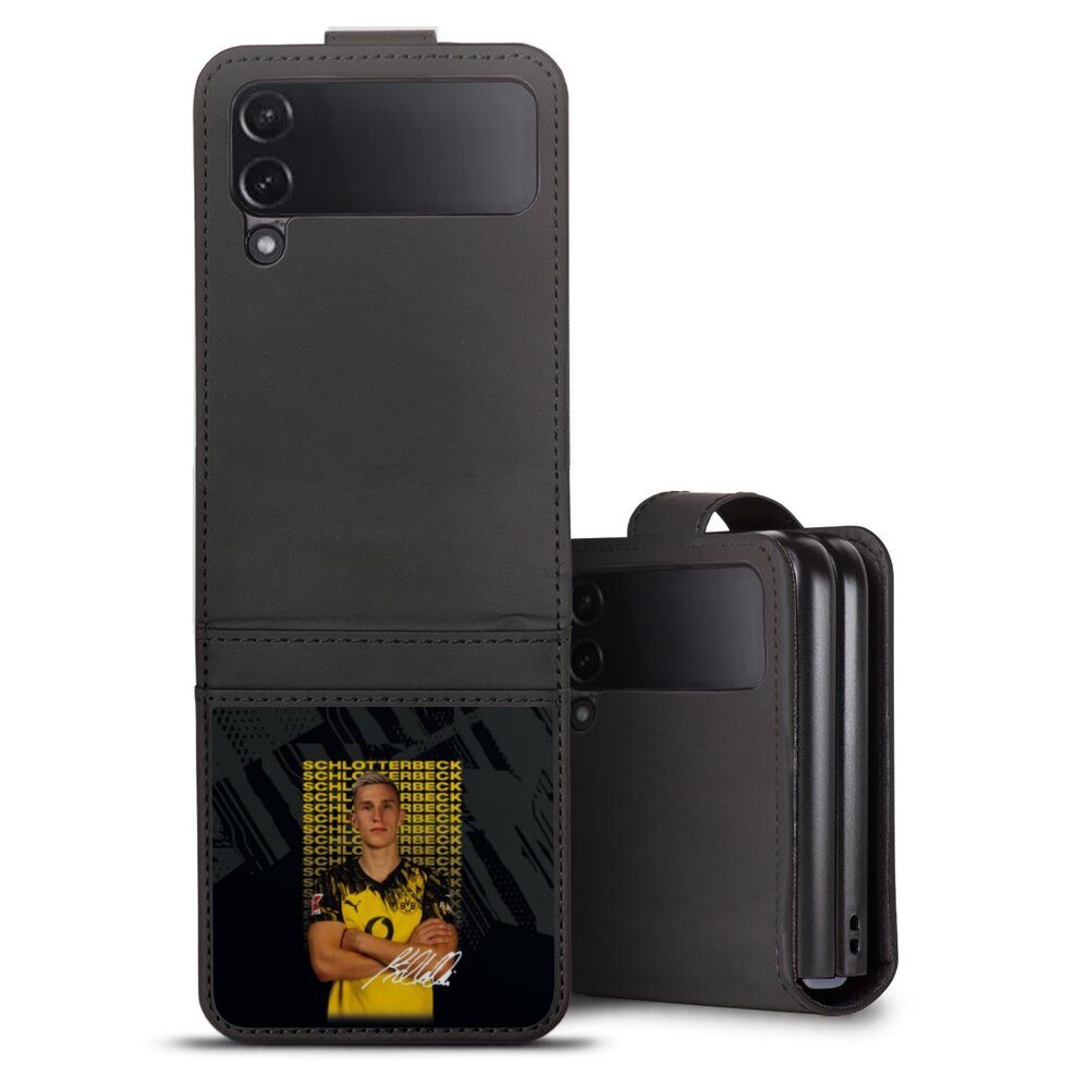 DeinDesign Handyhülle Borussia Dortmund Nico Schlotterbeck BVB Nico Schlotterbeck 25/26, Samsung Galaxy Z Flip 4 Hülle Handy Flip Case Wallet Cover