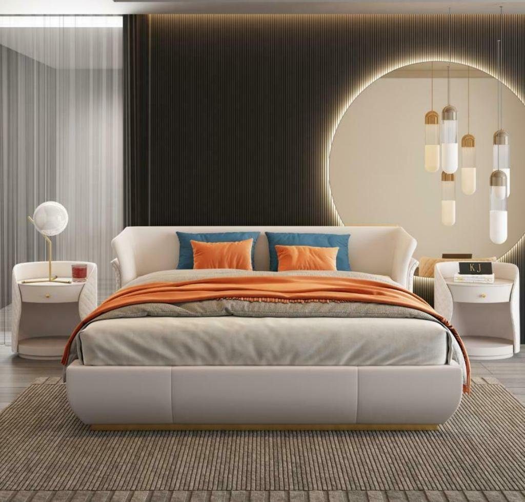 Hotel Leder Doppel JVmoebel Bett, Betten Modernes Stoff Doppelbett Bett Designer
