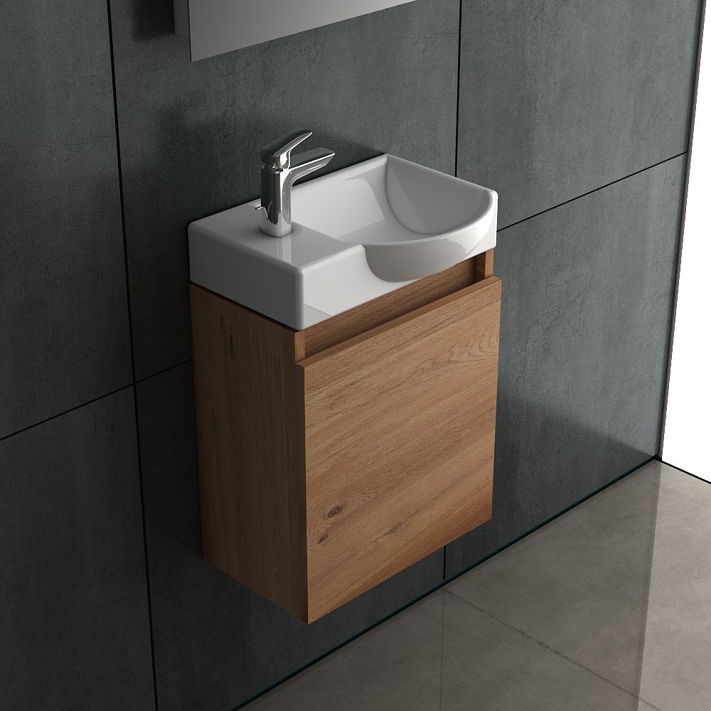 Alpenberger Badezimmer-Set »Handwaschbecken mit Unterschrank«, (Komplett  Set, 2-St., Waschplatz 2-tlg), Push-To-Open-Funktion, pflegeleicht online  kaufen | OTTO