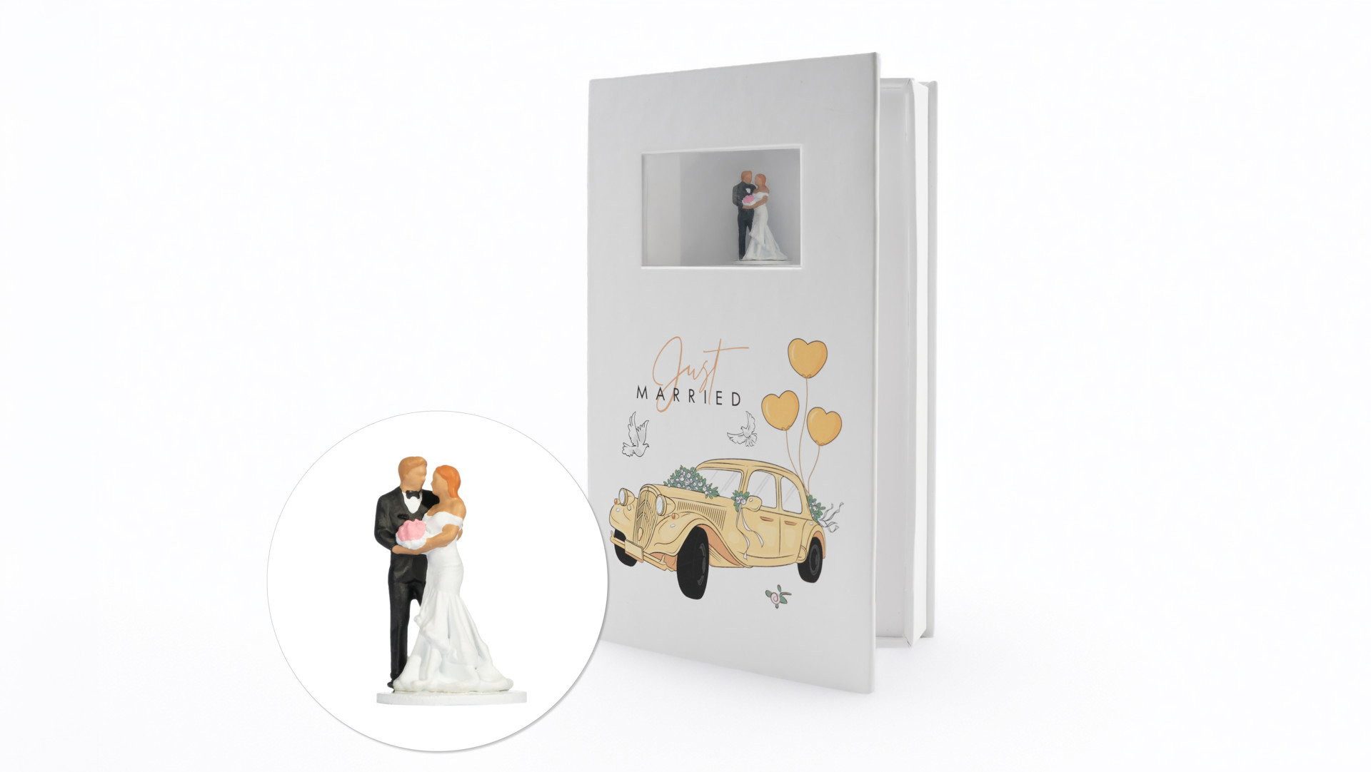 NOCH Dekofigur Geschenkbox 'Hochzeit' mit handkolorierter Miniatu