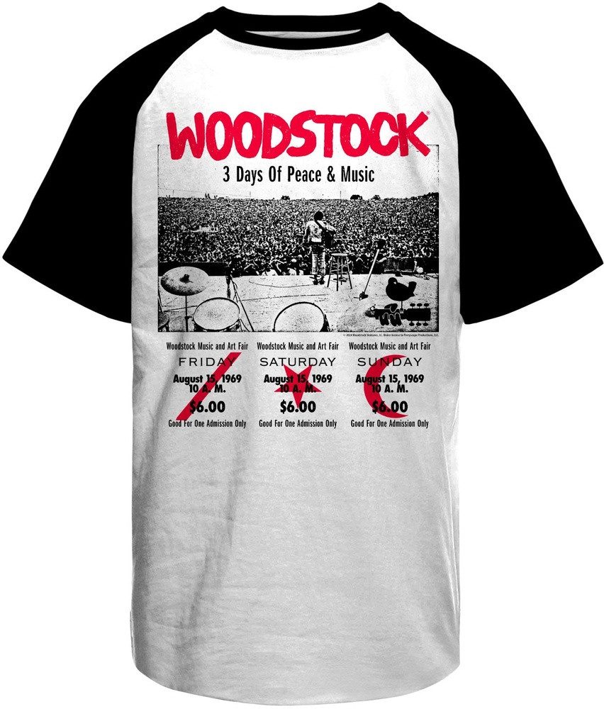 Woodstock T-Shirt 3 Day Ticket Baseball T-Shirt