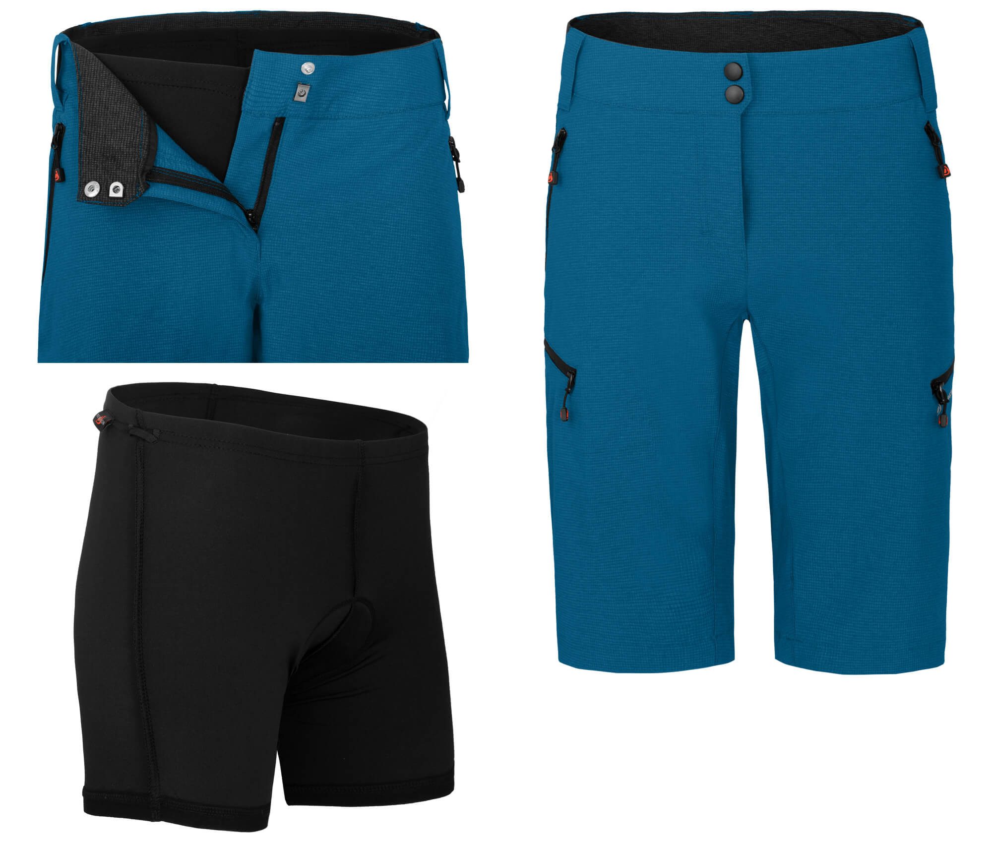 Bergson Fahrradhose VINA Bermuda Damen 2in1 Radshorts (mit gepolsterter Innenhose), robust, elastisch