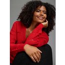 Laura Scott Strickpullover Softer Übergangsstrick mit V-neck und trendy Ajourmuster