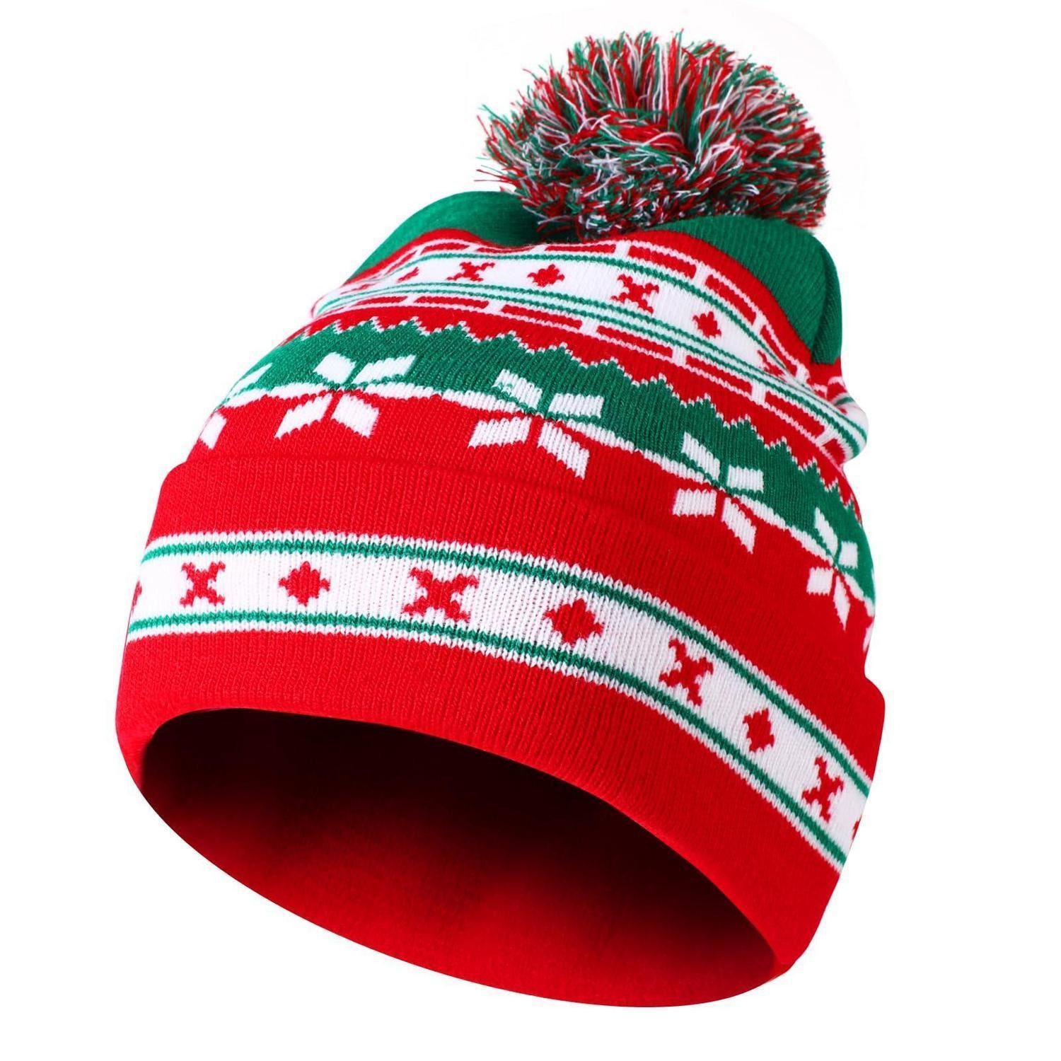LuxusKollektion Strickmütze Weihnachtsmütze Erwachsene Kinder gestrickt M rot (1-St)