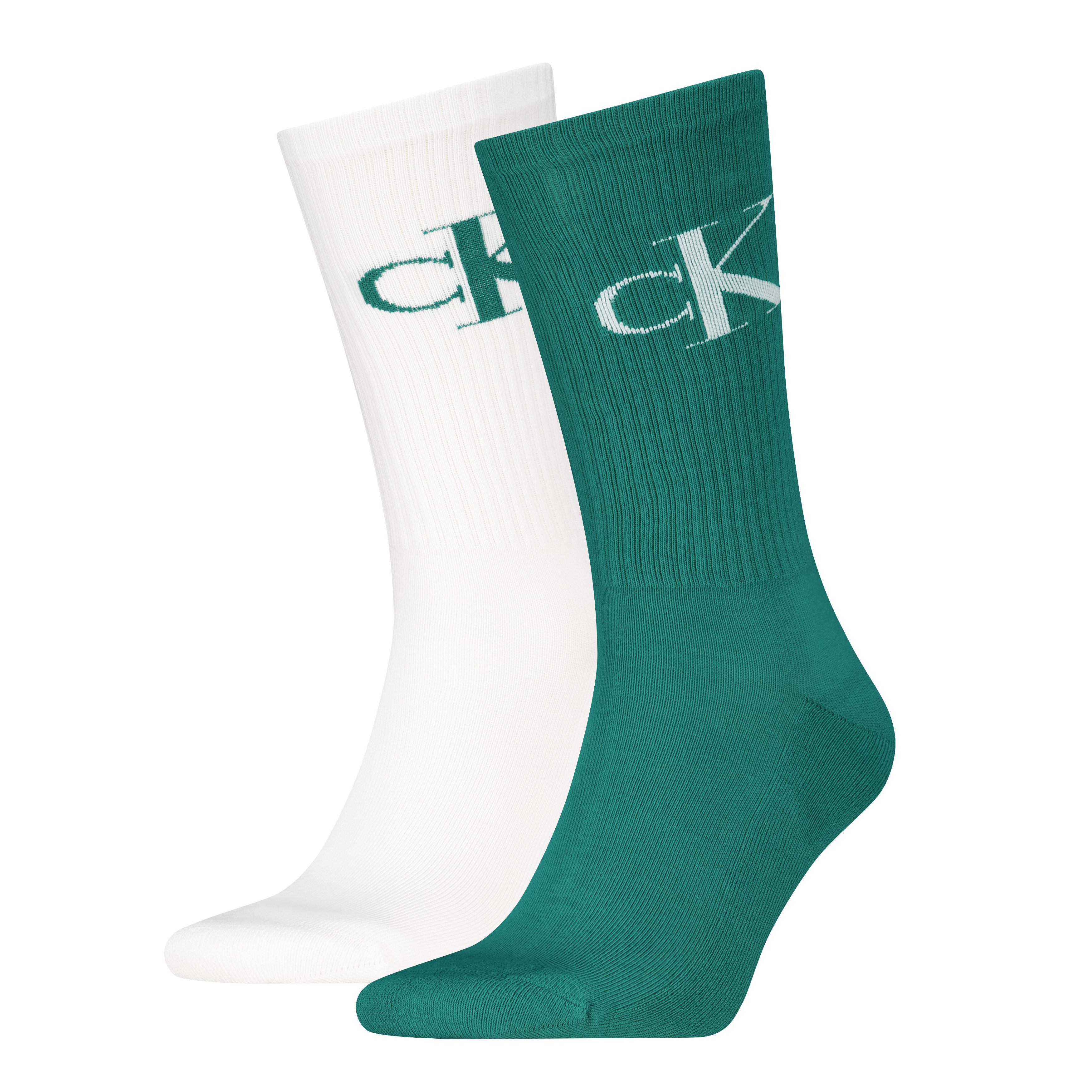 Calvin Klein Jeans Socken CKJ MEN SOCK 2P MONOGRAM (2-Paar, 2 Paar) mit verstärkter Ferse, komfortable Frotteesohle