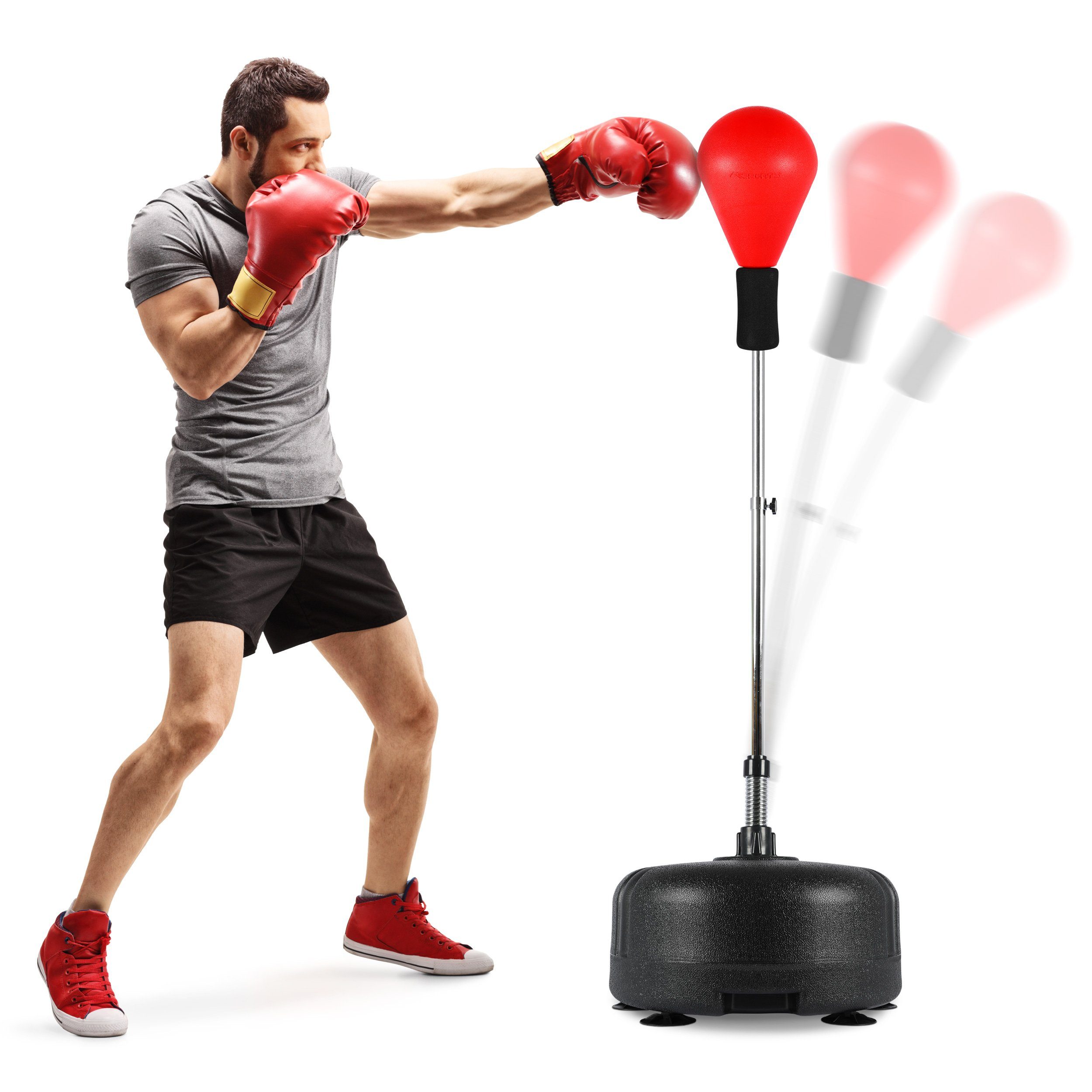 MSports® Punchingball »Punchingball I Höhenverstellbarer Standbox-Trainer  inkl. Boxbirne«