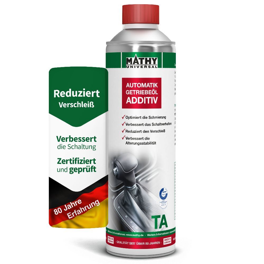 MATHY Getriebezusatz MATHY-TA Automatikgetriebeöl-Additiv 500 ml, 0,5 l, (1-St) Geeignet für ATF-Öle in PKW & Nutzfahrzeugen