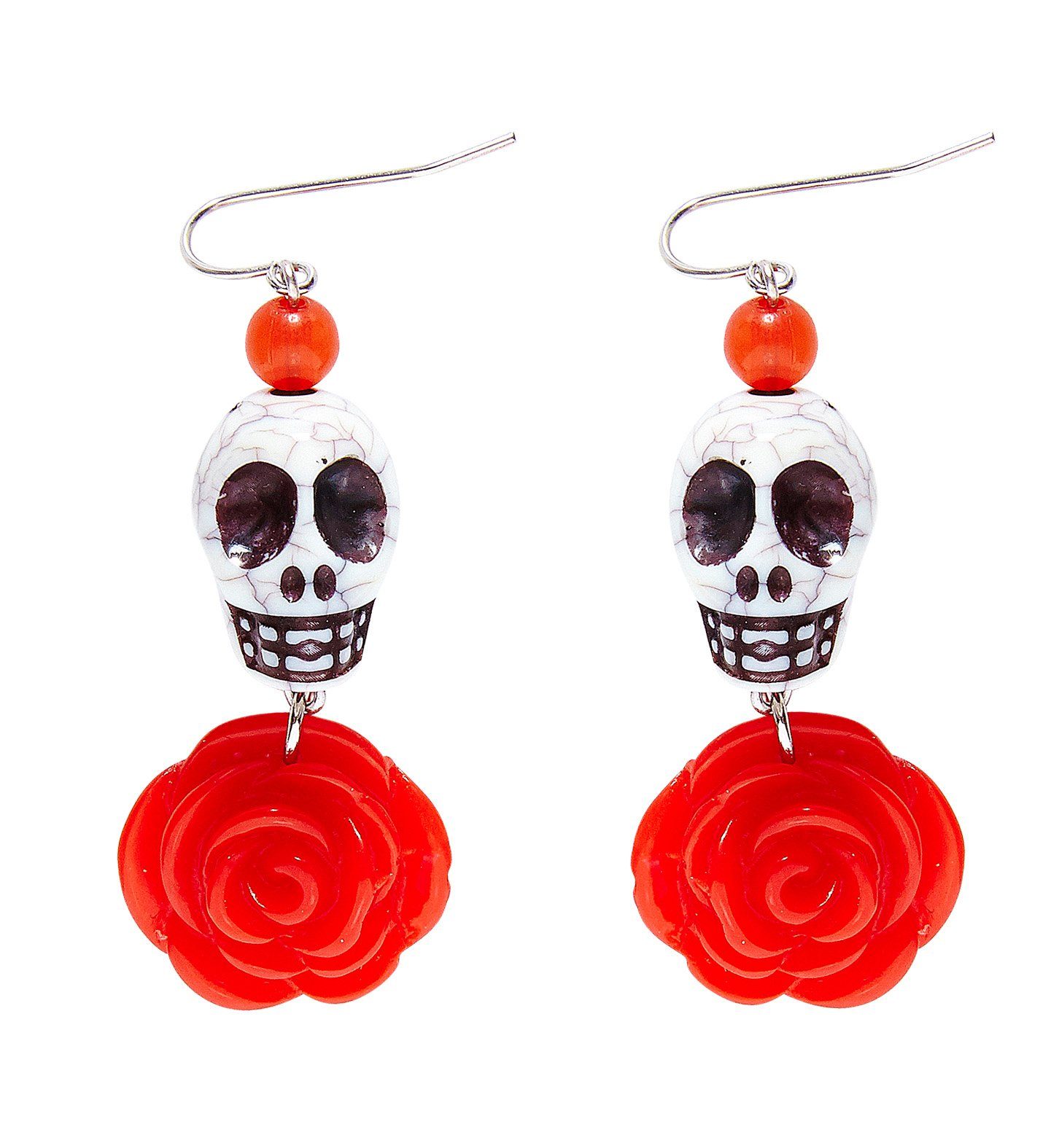 Widmann S.r.l. Kostüm Day of the Dead Серьги 'Totenkopf und Rose', Sc