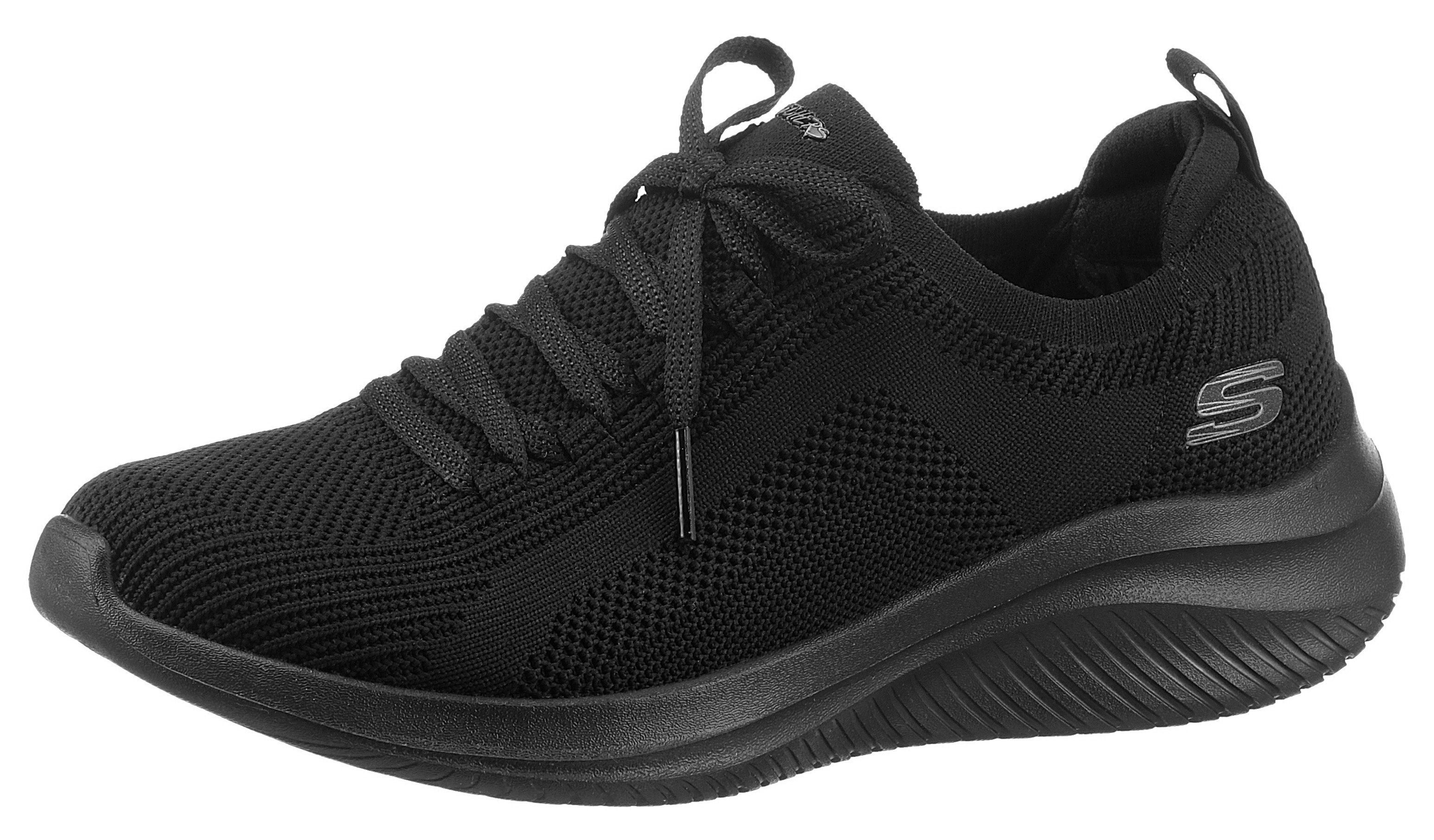 Skechers ULTRA FLEX 3.0 BIG PLAN Slip-On Sneaker mit aufgesetzter Schnürung zum Schlupfen schwarz