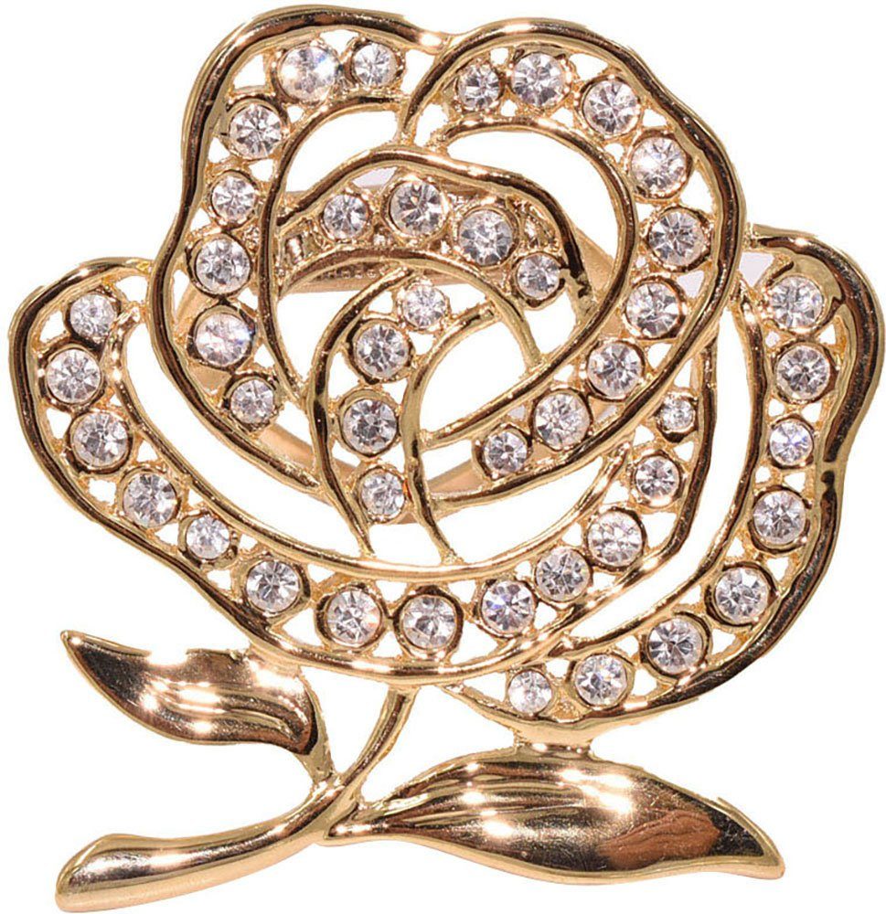 Firetti Schalring Schmuck Geschenk Ansteckschmuck Tuchring Clip Rose, mit Zirkonia (synth)