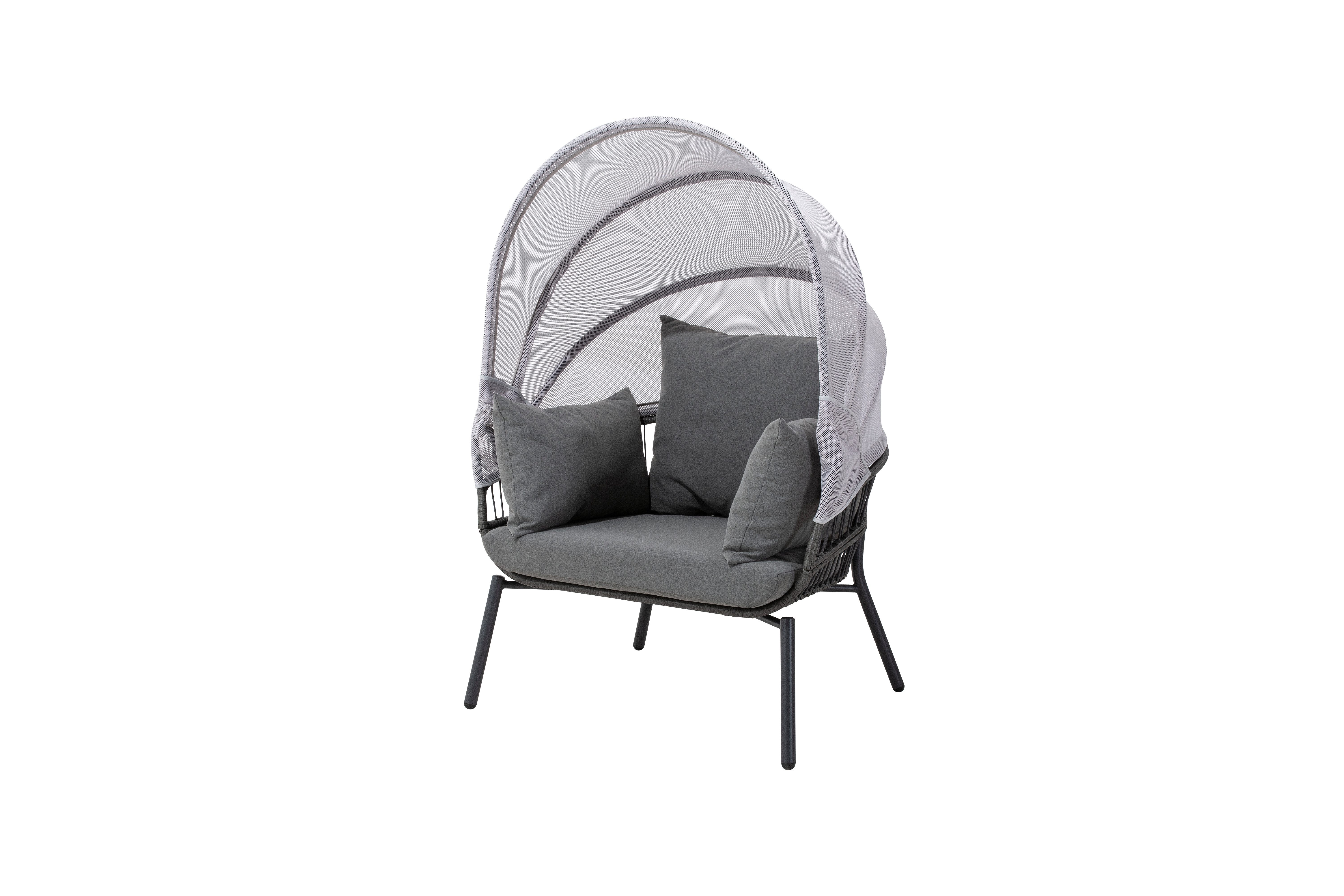 Leco Gartensessel Balkonsessel Gartenstuhl Chillsessel Ruhesessel Korbsessel CLARA (Relaxsessel mit Hocker)