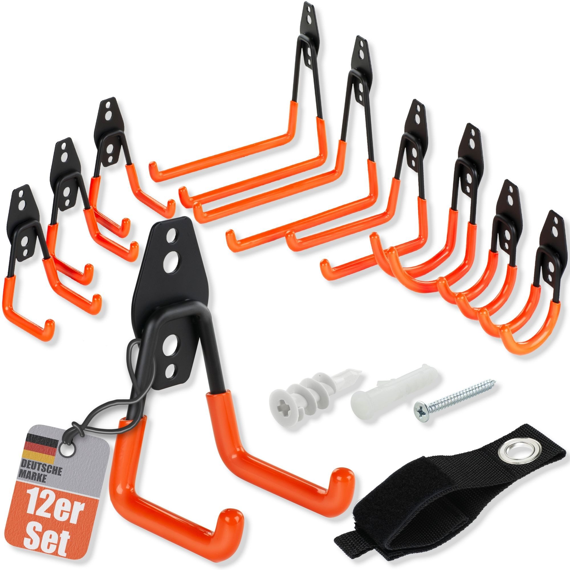 bonsport Wandhaken 12er-Set Wandhaken Garage Haken