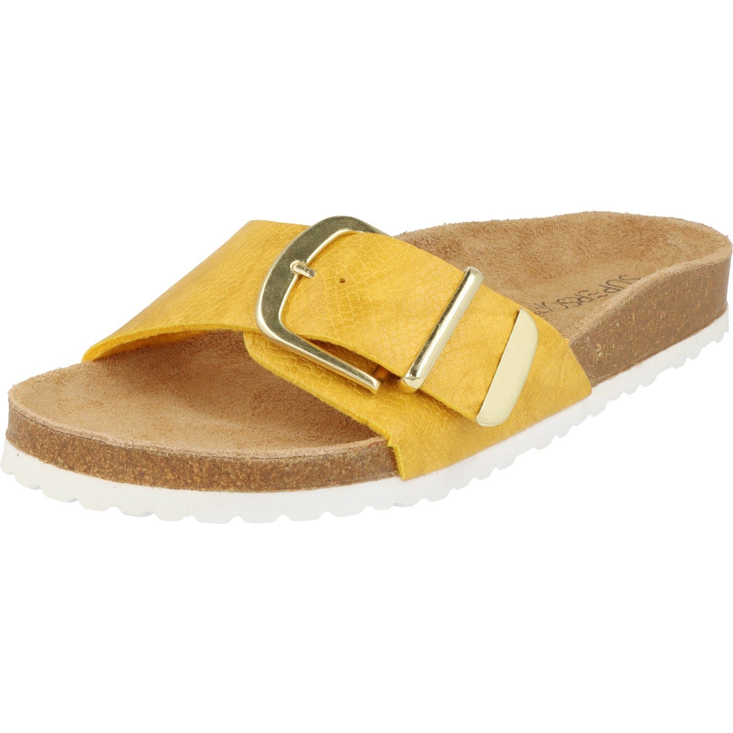 SUPERSOFT »274-266 Damen Pantoffel Hausschuhe Leder-Fußbett Yellow  Schnalle« Pantolette online kaufen | OTTO