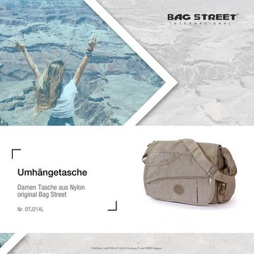 BAG STREET Umhängetasche Bag Street Damenhandtasche Umhängetasche (Umhängetasche), Umhängetasche Nylon, stone (grau) ca. 32cm x ca. 20cm