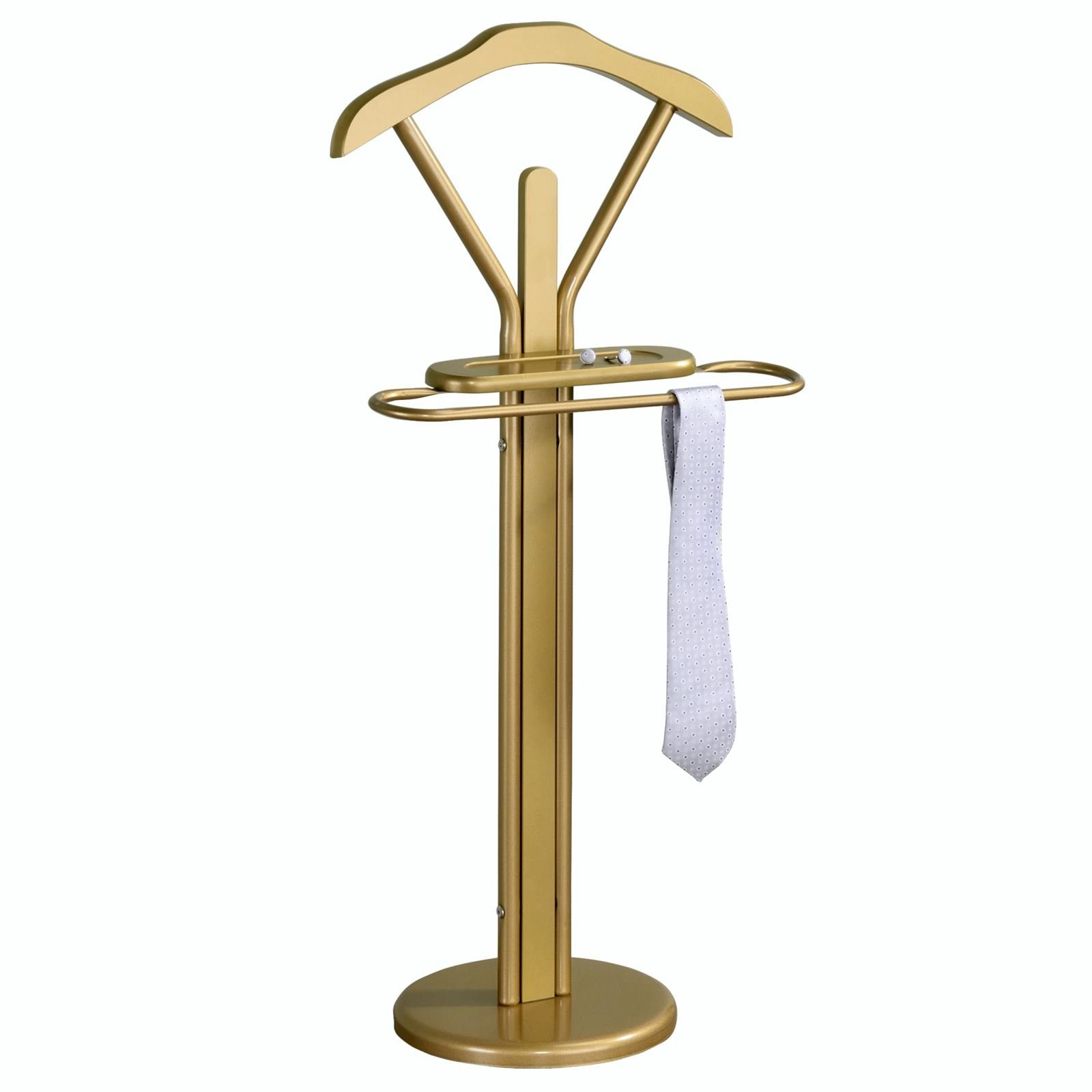 IDIMEX Herrendiener FABIO, Stummer Damen Diener mit Kleidebügel, Kleiderbutler Hosenbügel gold