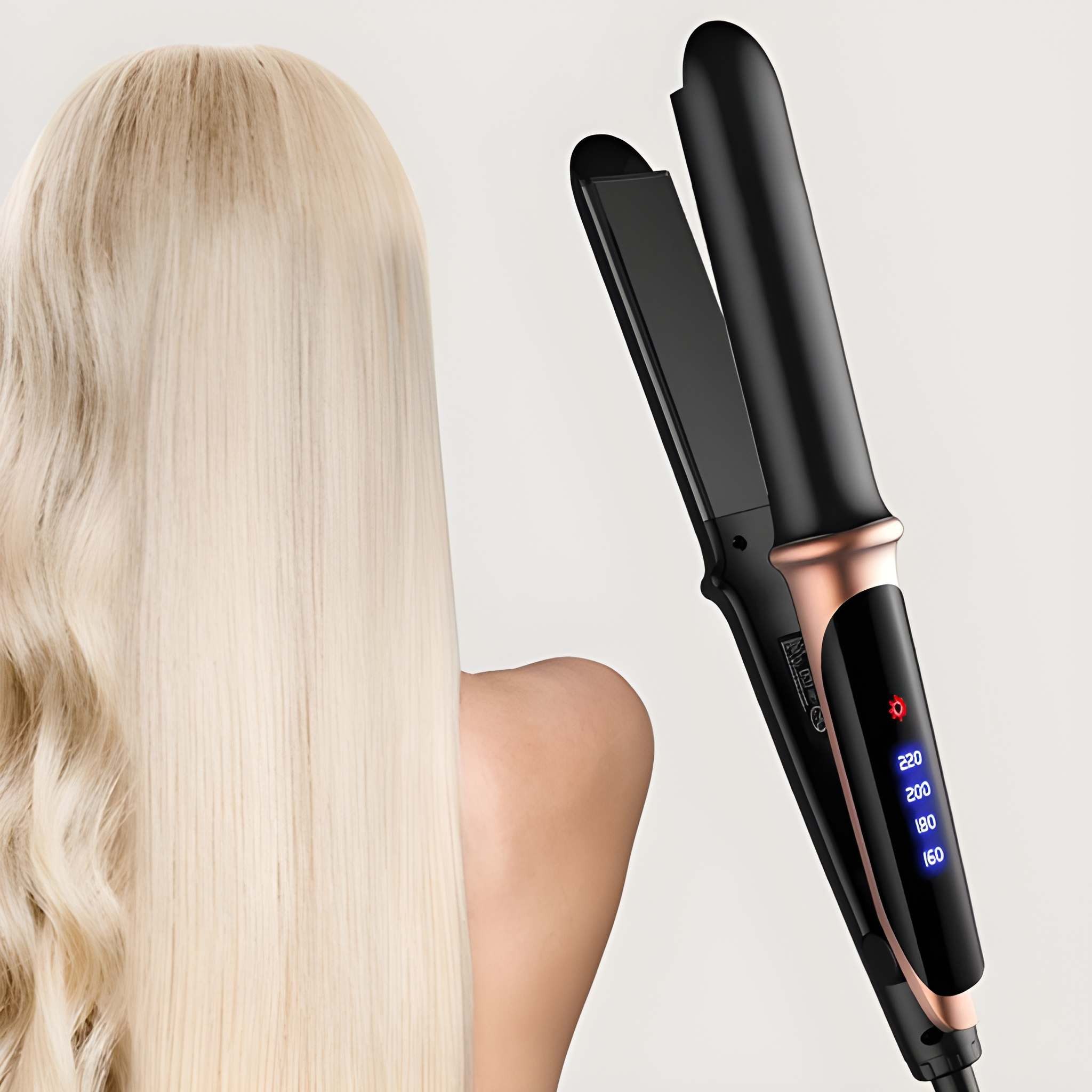 Athlix Glätteisen 2-in-1 Glätteisen Haarglätter Doppelschicht-Keramik-Beschichtung, Lockenstab und Glätteisen in einem