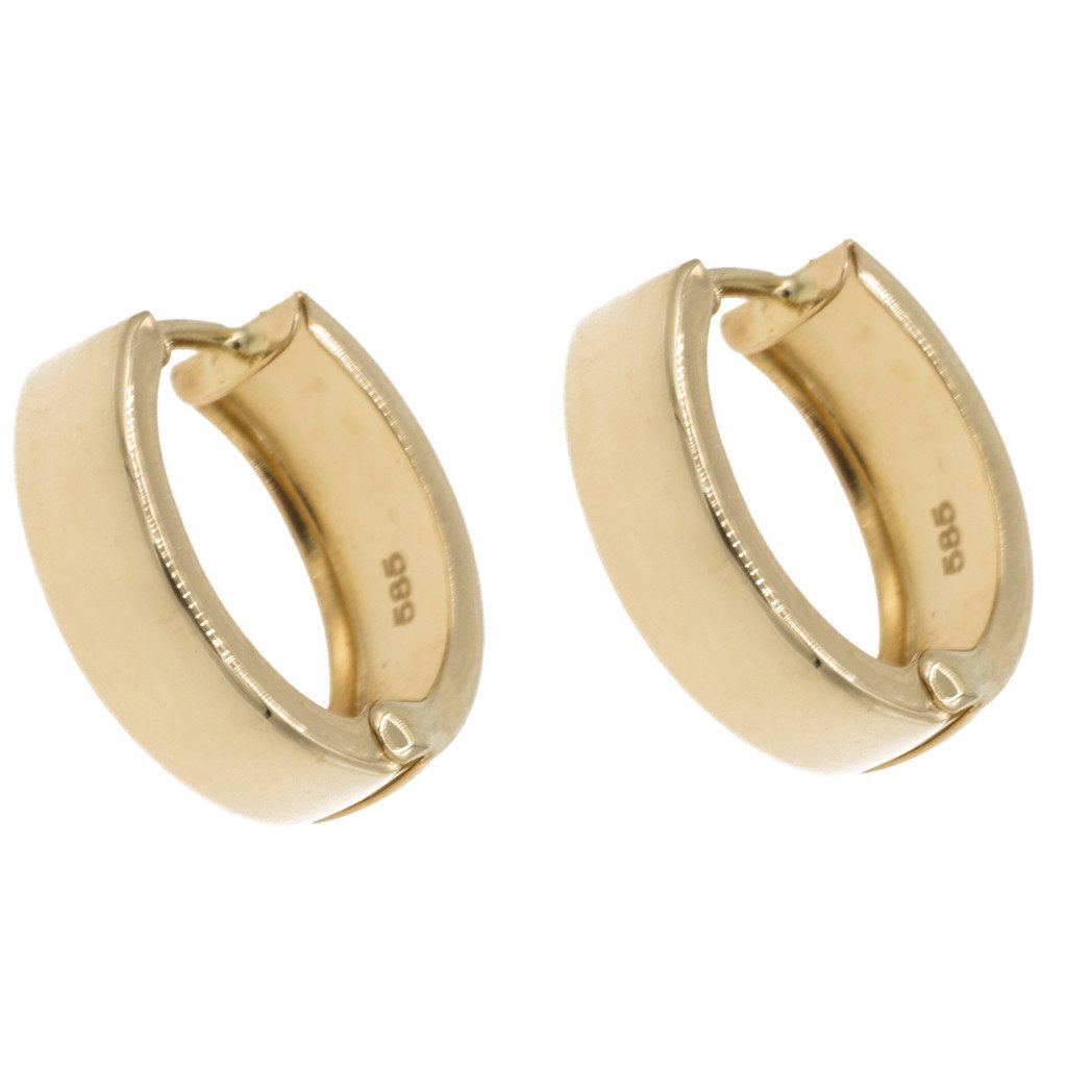 Bella Carina Klappcreolen Creolen Ohrringe aus 585 Gold 14 Karat, 4,7 mm Breite, 585 Gold