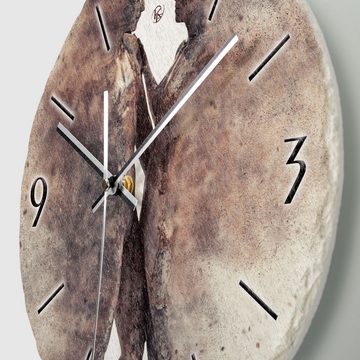 Kreative Feder Wanduhr Wanduhr „Liebe“ aus Stein (Keramik) in Schiefer-Optik (ohne Ticken; Funk- oder Quarzuhrwerk; ⌀ 30cm; außergewöhnlich)