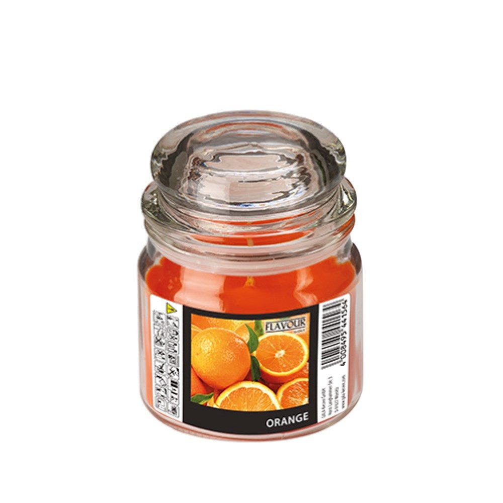 PAPSTAR Duftkerze Bonbonglas mit Wachsfüllung, MAXI Ø 90 mm · 120 mm orange - Orange