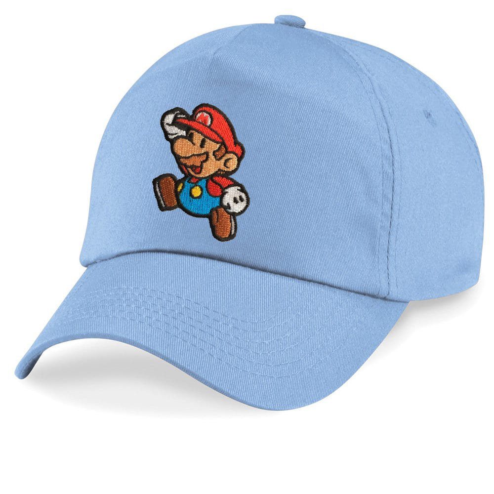 Blondie & Brownie Baseball Super Nintendo Peach One Size Patch Kinder Stick Luigi Klempner Mario Hellblau Cap