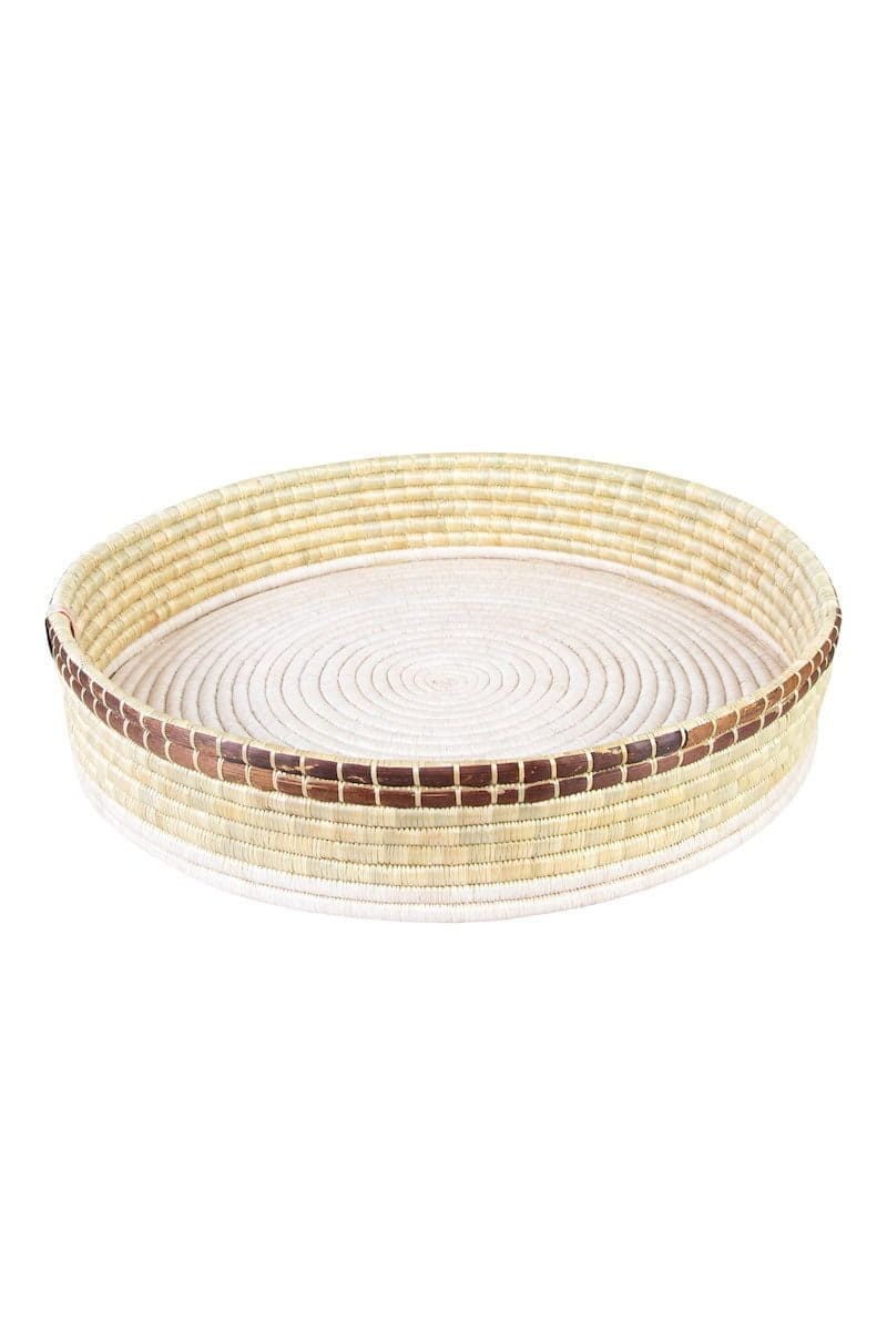 WomenCraft Dekotablett geflochten - 45cm - Braun, Handgefertigt · Unikat
