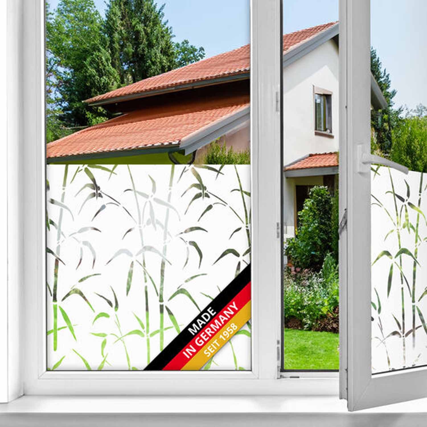d-c-fix Fensterfolie Bamboo - Sichtschutzfolie selbstklebend Milchglasfolie Fenster innen, Leicht geprägte Oberfläche, 210 x 90cm Selbsthaftend, lichtdurchlässig & rückstandslos entfernbar