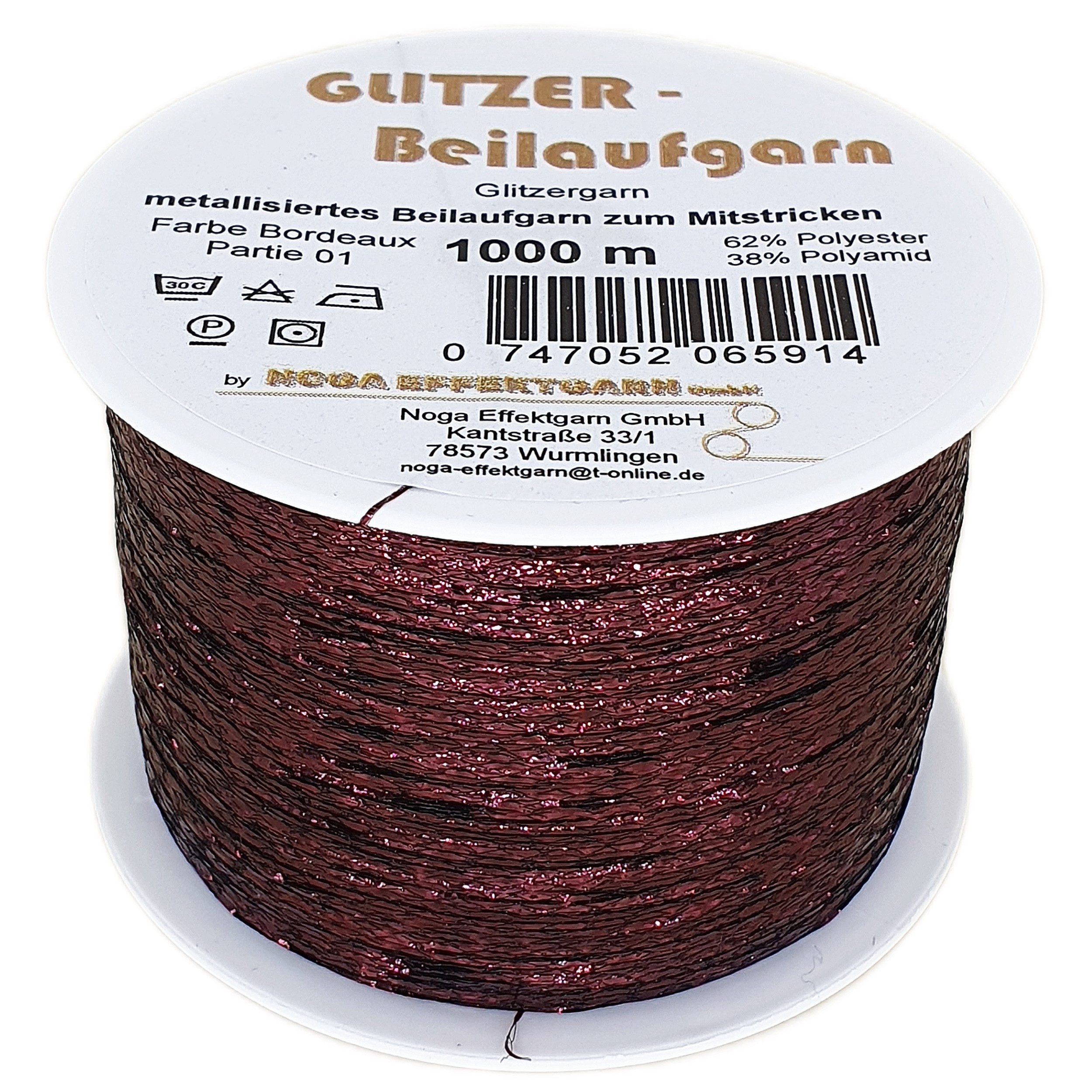 NOGA EFFEKTGARN GmbH Glitzer Beilaufgarn auf 1000 Meter Spule Effektgarn