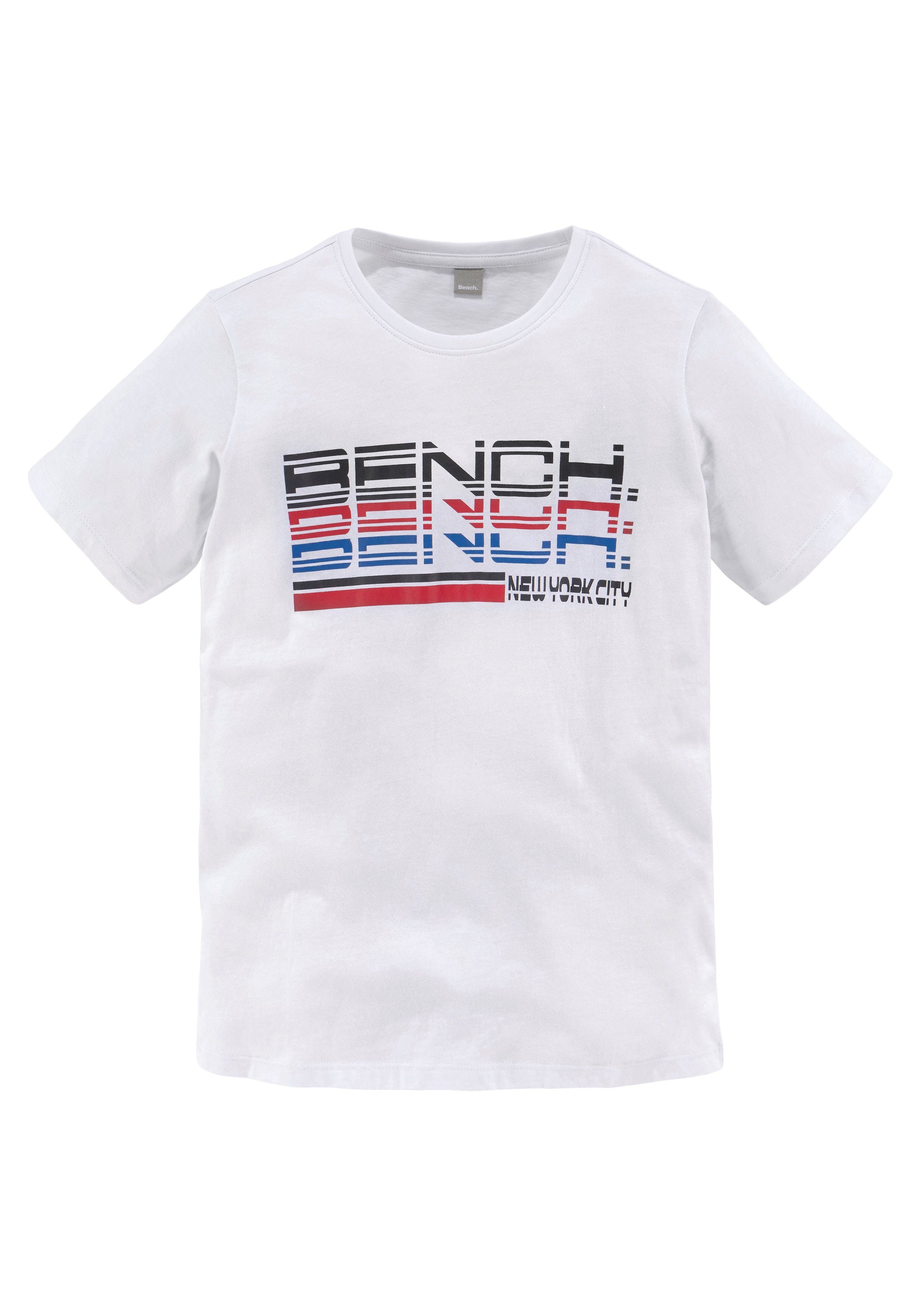 T-Shirt trendiger Bench. Logoprint