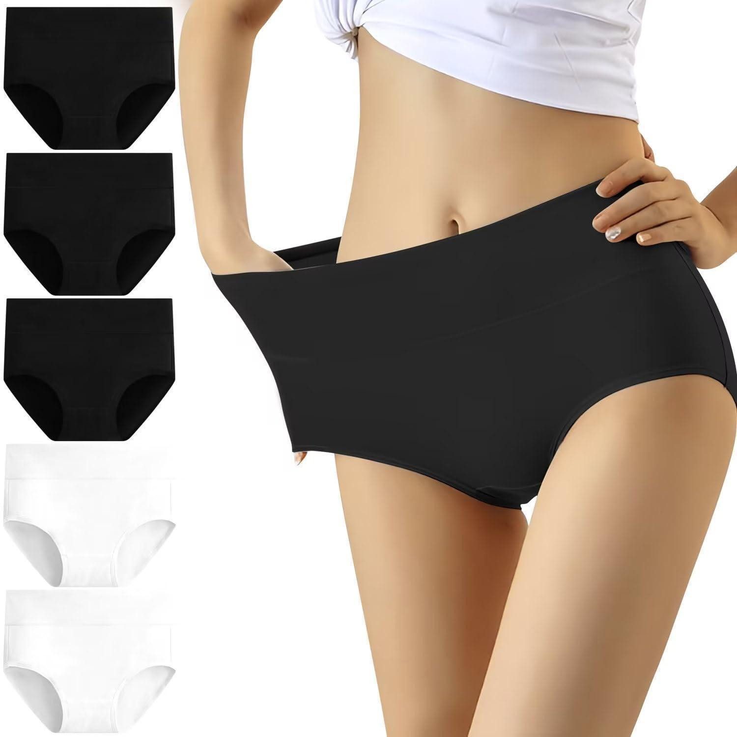 LuxusKollektion Umstandsslip Unterhosen Damen 5er Pack Baumwolle M 3xSchwarz/2xWeiß