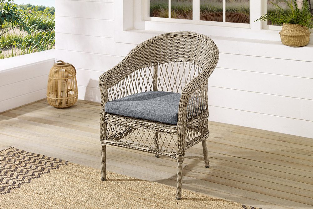 riess-ambiente Balkonset ELYSEE natur / grau Aluminium Polyrattan · Outdoor günstig online kaufen