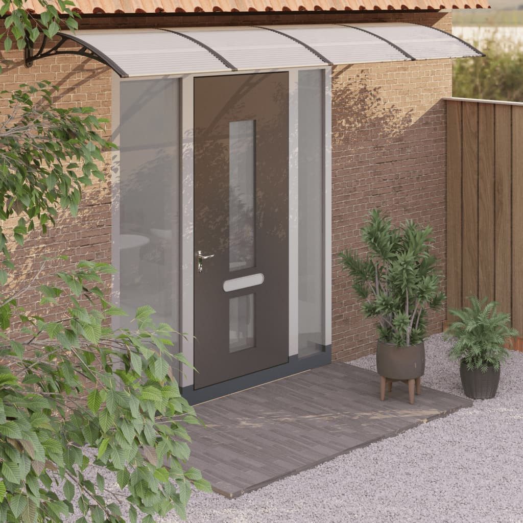 Thumbnail - vidaXL Vordach Türvordach Schwarz 400x100 cm Polycarbonat