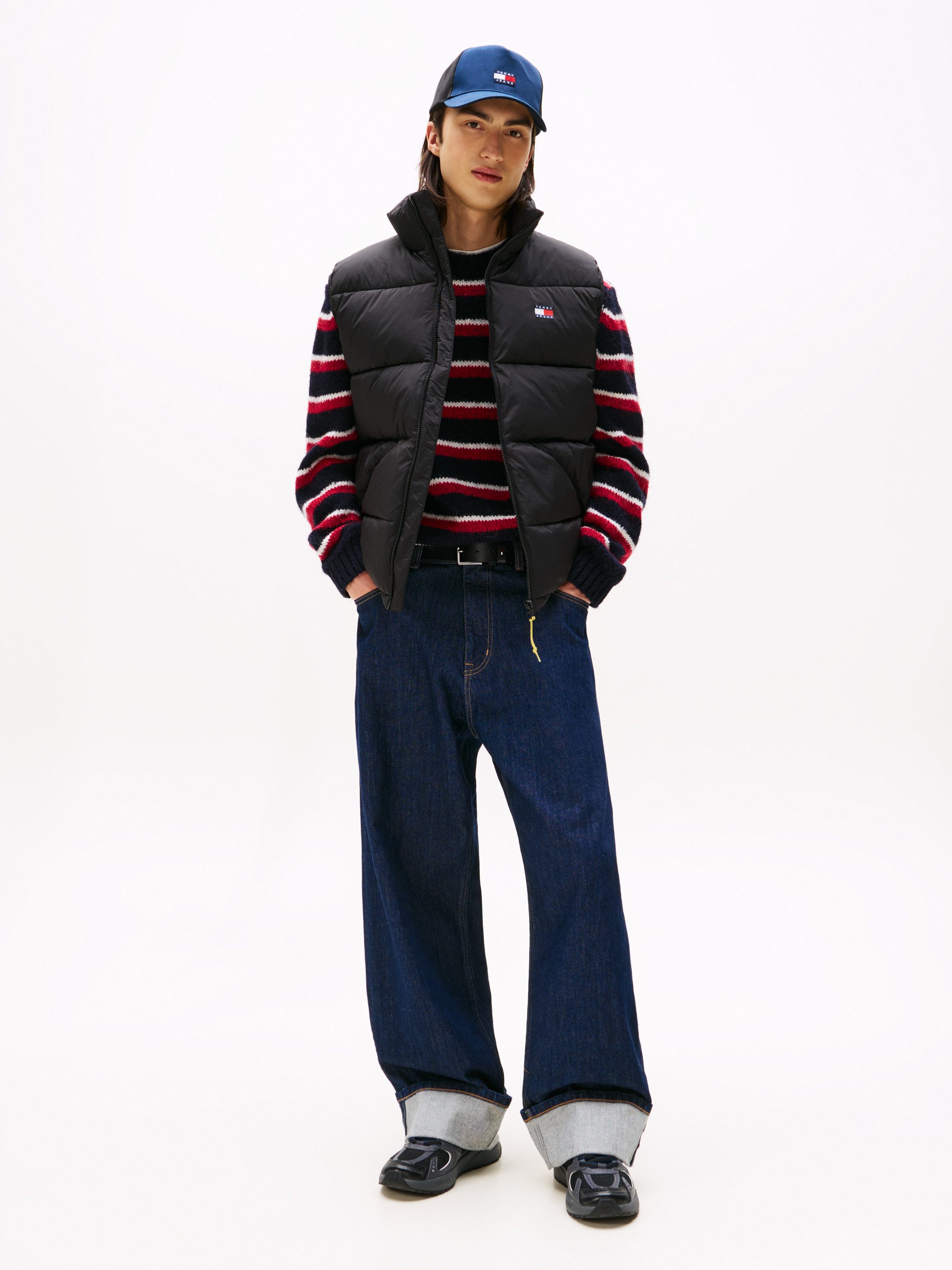 Tommy Jeans Steppweste TJM VAIL PUFFER VEST Steppweste Gefüttert Outdoorjacke mit Stehkragen, relaxed fit