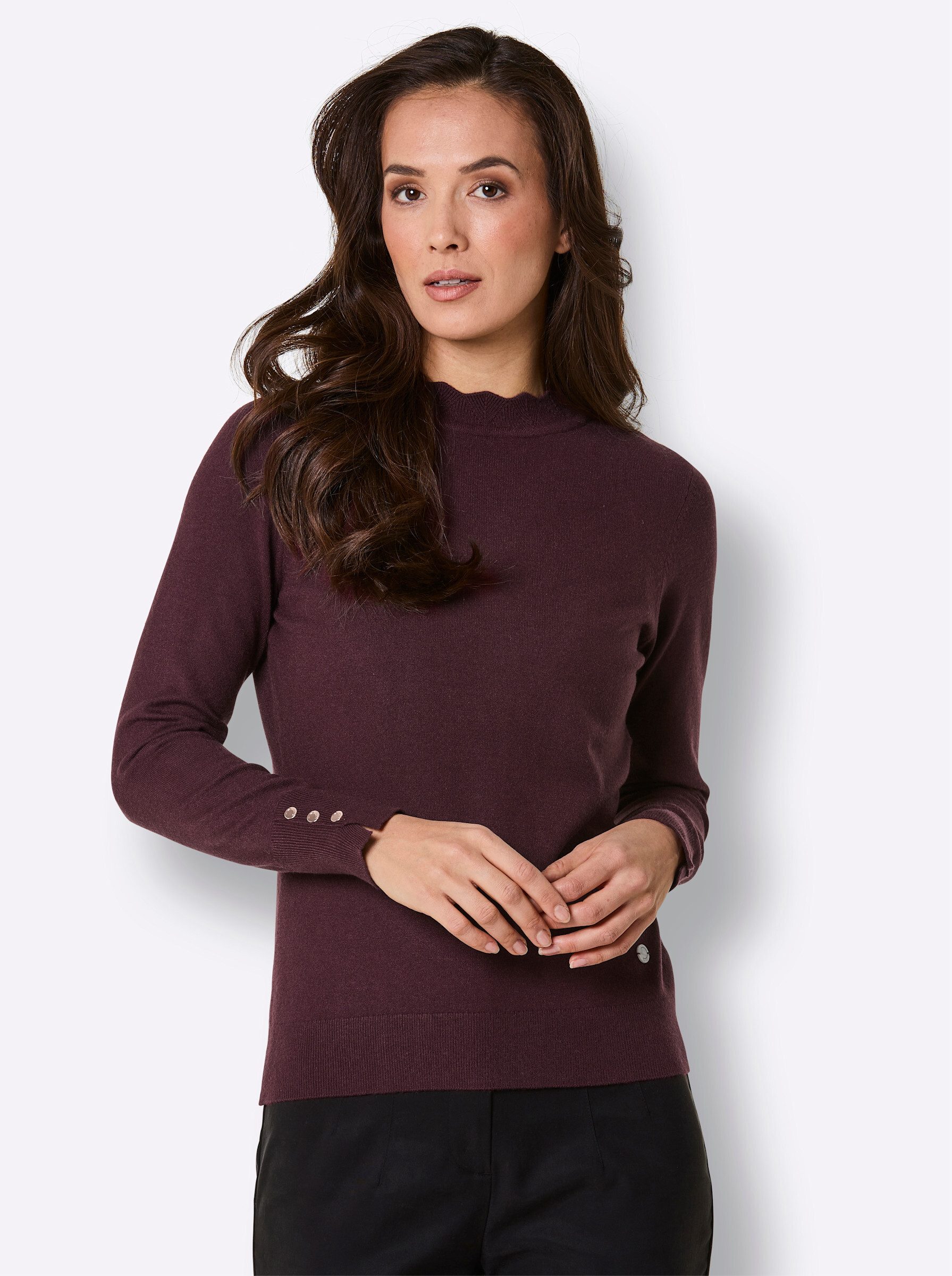 Strickpullover Modal-Mix-Pullover Langarm Jersey