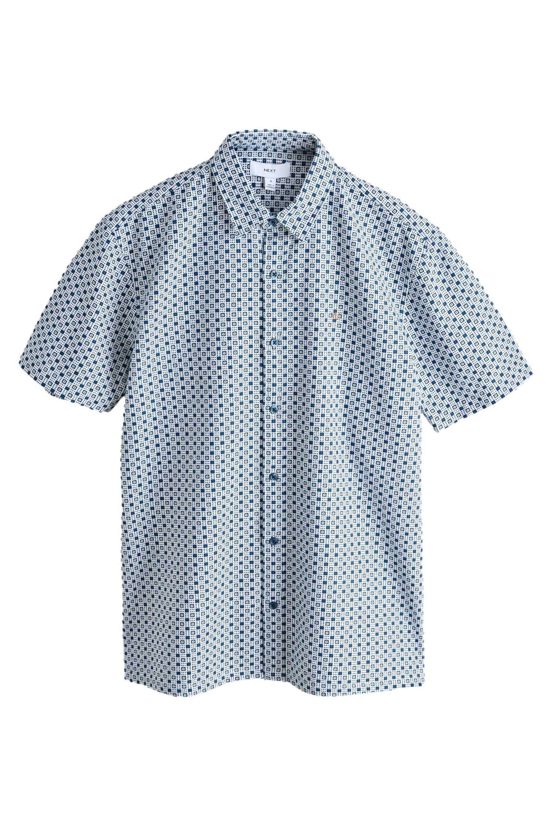 Kurzarmhemd Oxford-Kurzarmhemd mit Stretch und Print