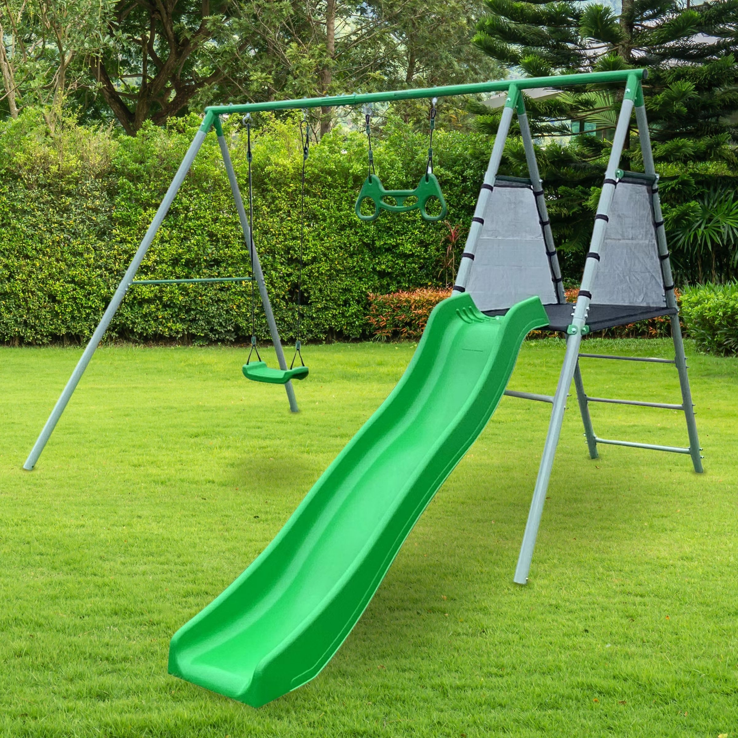 HyperMotion Mehrkindschaukel XXL Garten Multifunktions Spielset mit Schaukel – Bild 2 von 5