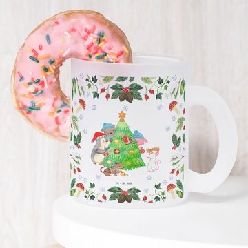Mr. & Mrs. Panda Teeglas Weihnachtsbaum schmücken - Transparent - Geschenk, Heiligabend, Adven, Premium Glas, Liebevolles Design