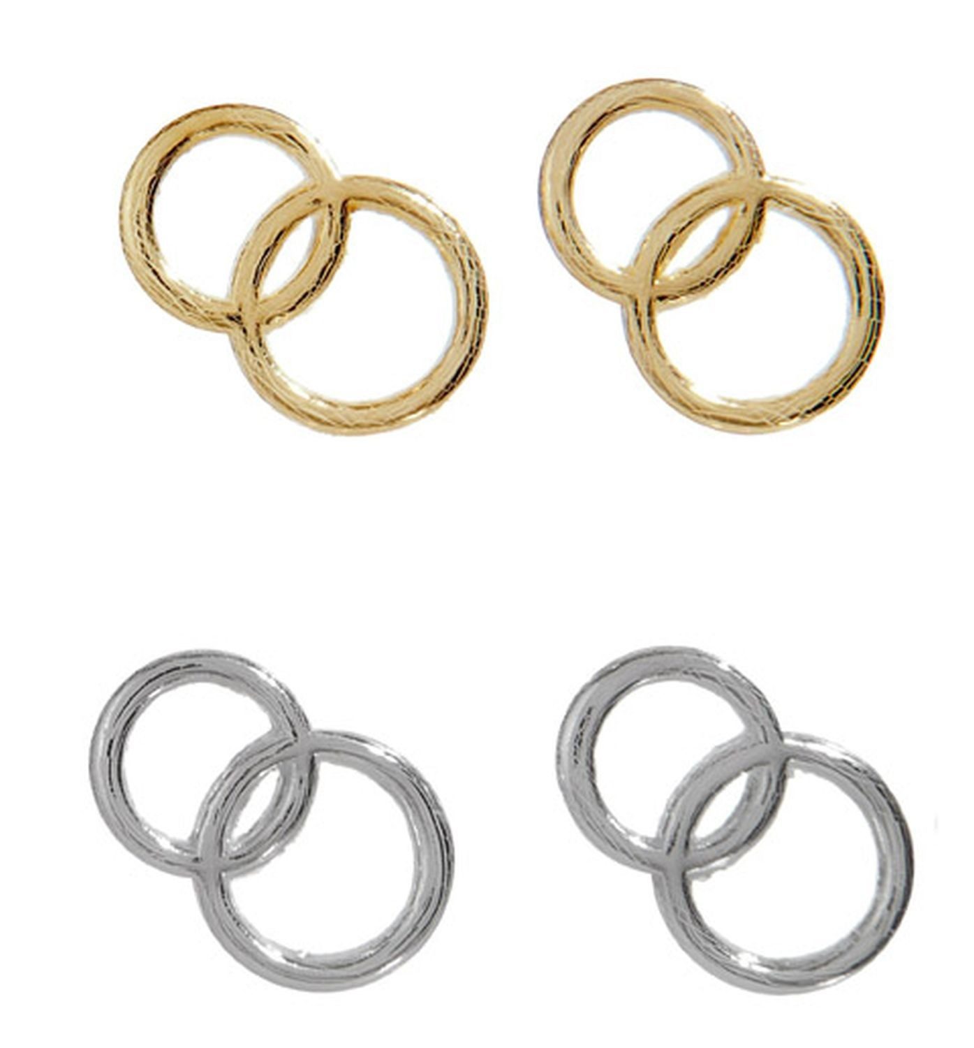 INNA-Glas Stumpenkerze Wachsverzierung Ringe Eldora, Gold, 1,9x2,9cm
