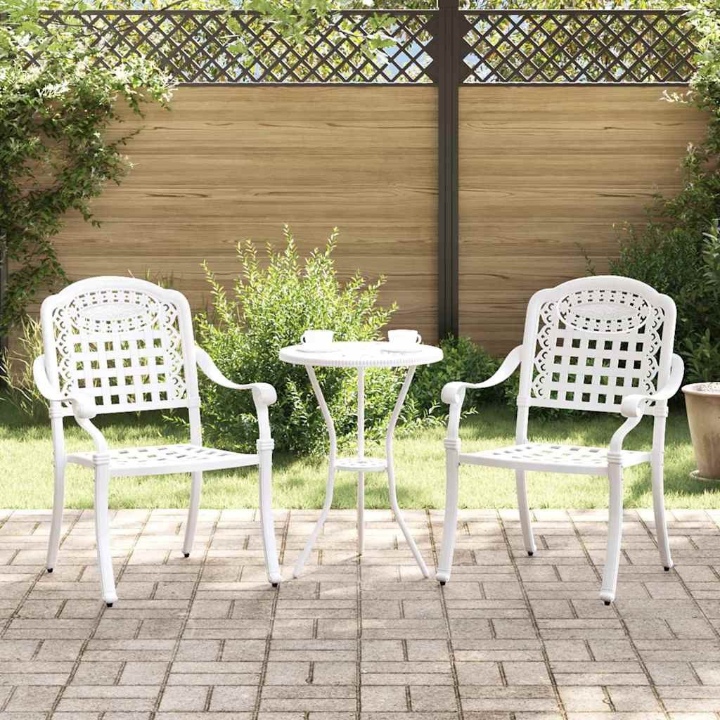 vidaXL Gartenstuhl Gartenstuhl 2 pcs Weiß 55 x 56,5 x 91cm Aluminium (2 St)