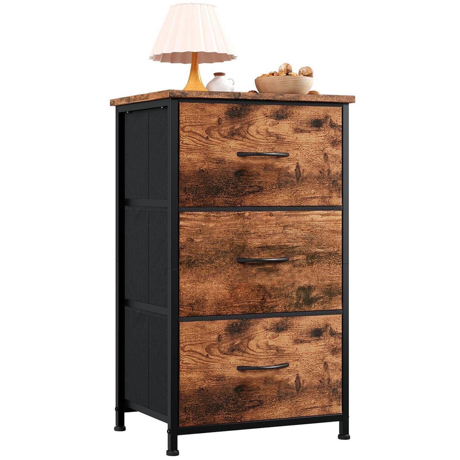 LuxusKollektion Kommode Kommode 3 Schubladen Holzmaserung 30T x 42B x 71.5H cm (3 Schubladen)