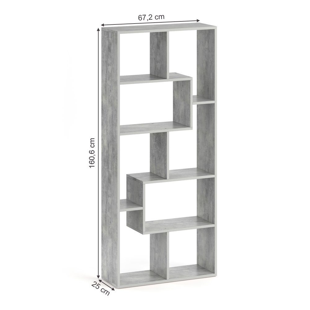 Vicco Raumteiler Noa, Beton, 160.6 x 67 cm, Freistehend